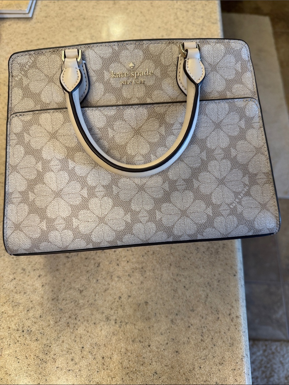 kate spade cream floral jacquard satchel